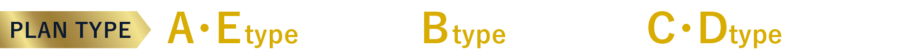 PLAN TYPE Atype完売! B・Etype最終1邸 C・Dtype残りわずか