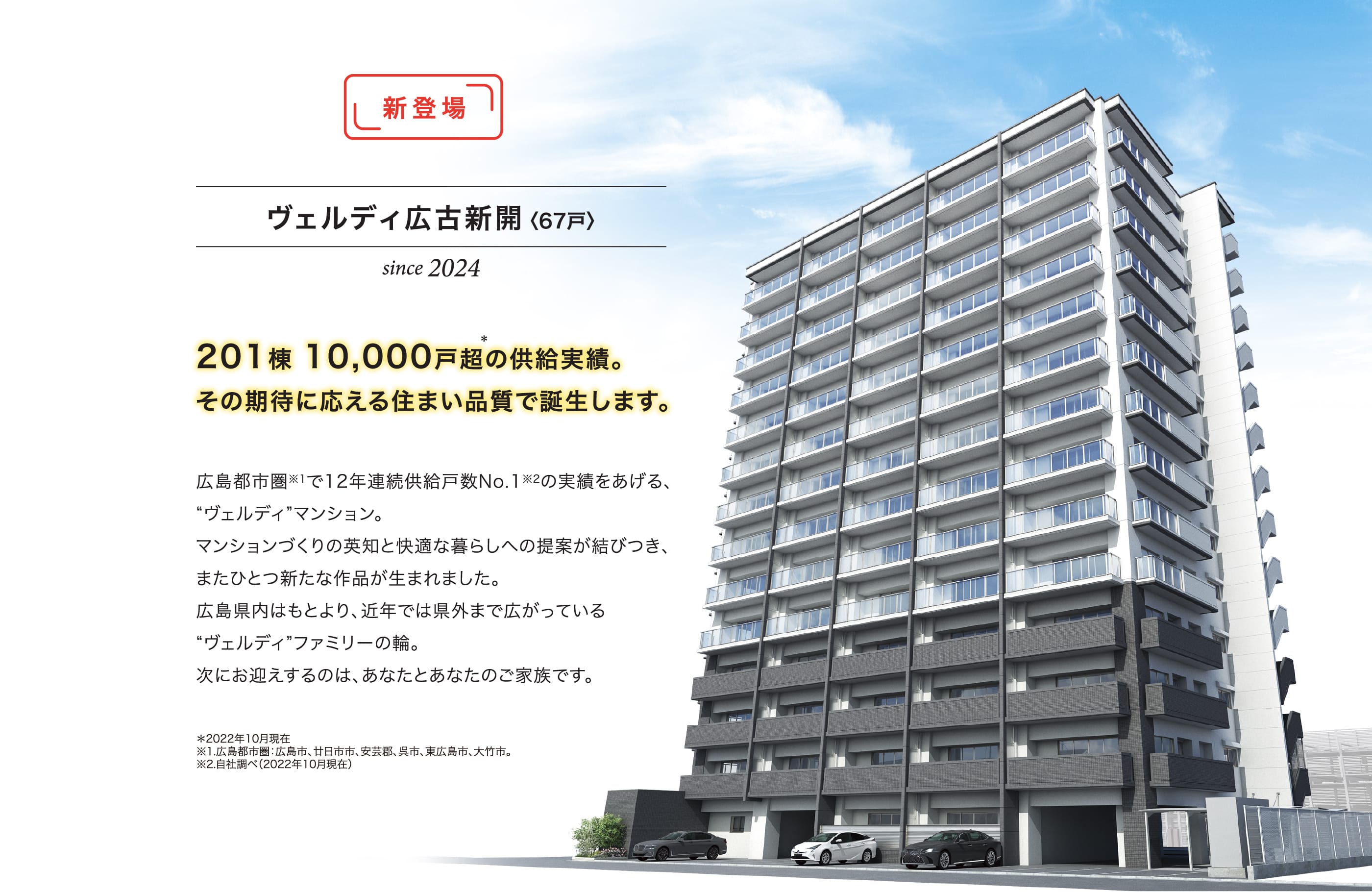 201棟 10,000戸超の供給実績。その期待に応える住まい品質で誕生します。