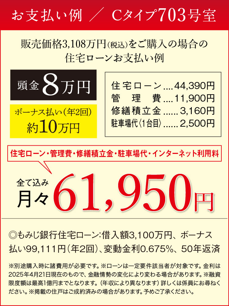 ローン支払い例