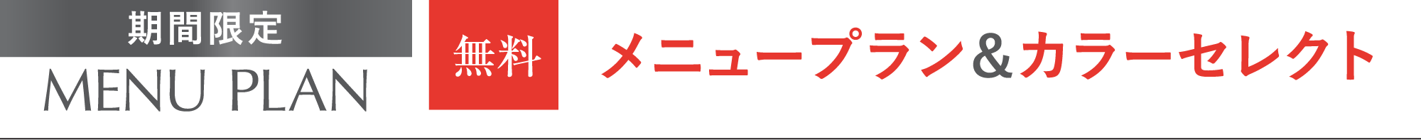 メニュープラン＆カラーセレクト